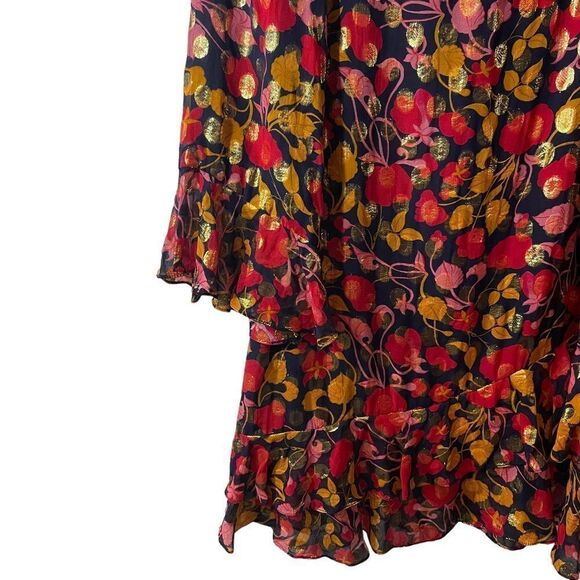 SALONI Floral Tiered A Line Mini Dress Size 2 - Picture 7 of 13